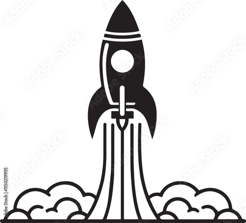 rocket silhouette vector icon illustration. EPS File