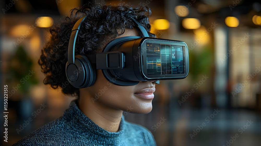 Close Up VR Headset Macro Shot Interactive Training Modules Office Employee Copy Space Close Up VR Headset Macro Shot Interactive Training Modules Office Employee Copy Space