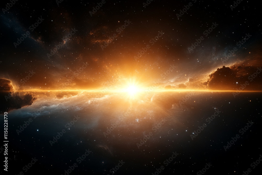 Cosmic explosion of colors in a vast universe showcasing a mesmerizing sunrise in deep space Cosmic explosion of colors in a vast universe showcasing a mesmerizing sunrise in deep space