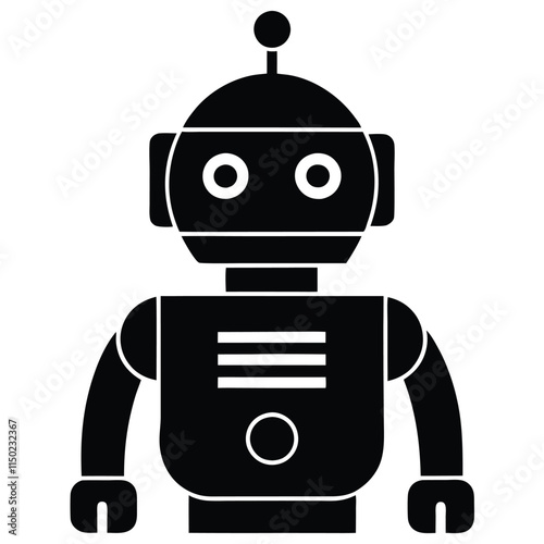 Chatbot symbol silhouette flat design