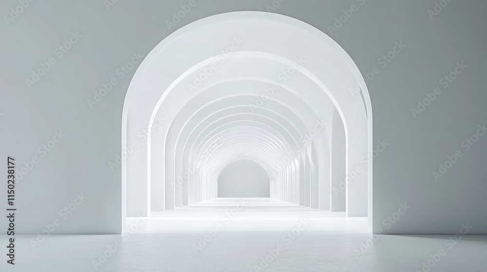 Abstract architecture background, futuristic white arched interior Abstract architecture background, futuristic white arched interior