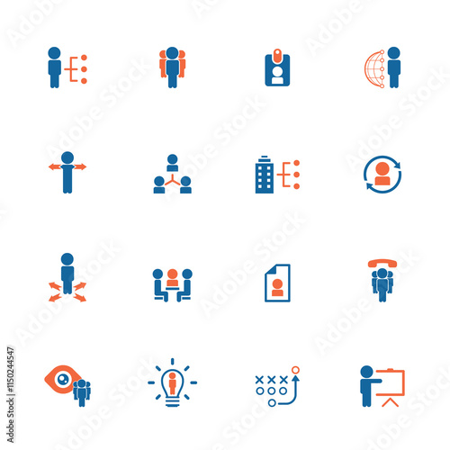 Universal business management and human resources icon set. Universal icons for web and mobile. Vector.