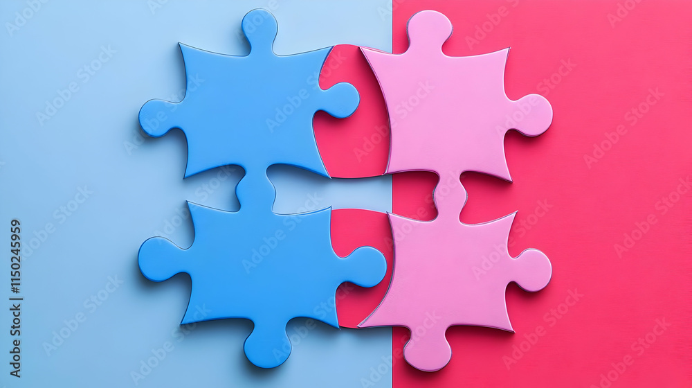 Plain background with abstract puzzle shapes copy space on right. concept as Plain background featuring abstract puzzle shapes representing creativity and unconventional teamwork in team building puzz Plain background with abstract puzzle shapes copy space on right. concept as Plain background featuring abstract puzzle shapes representing creativity and unconventional teamwork in team building puzz