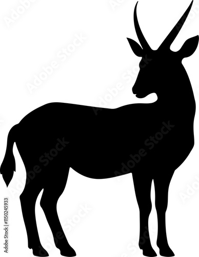 antelope black silhouette vector logo