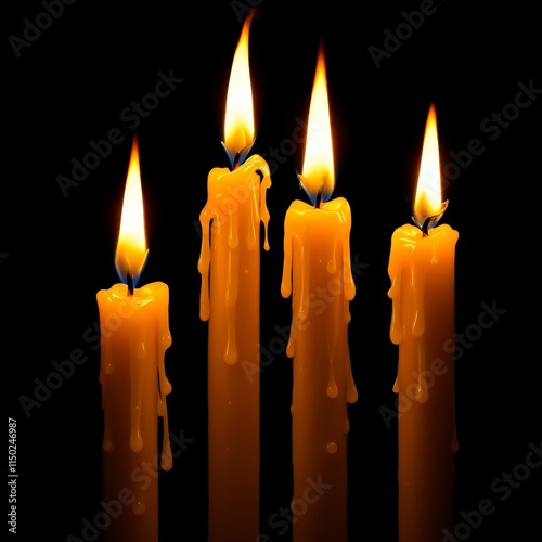 three burning candles