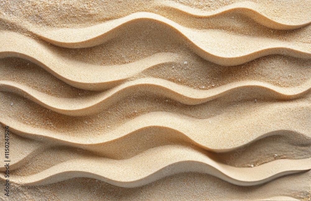 Obraz premium Wavy patterns in fine sand create an abstract design on a smooth surface