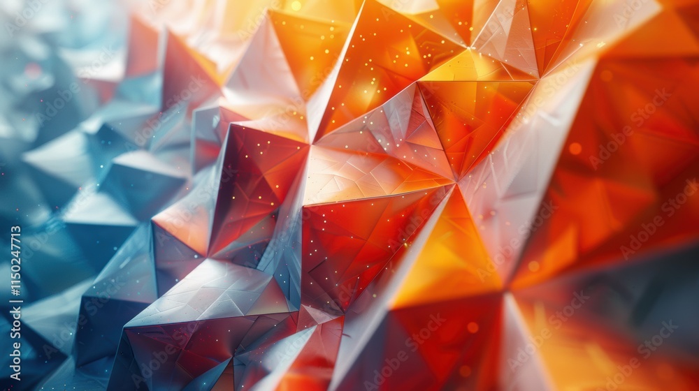 Abstract 8K Orange Blue Geometric Shapes Random Polygonal Background Abstract 8K Orange Blue Geometric Shapes Random Polygonal Background