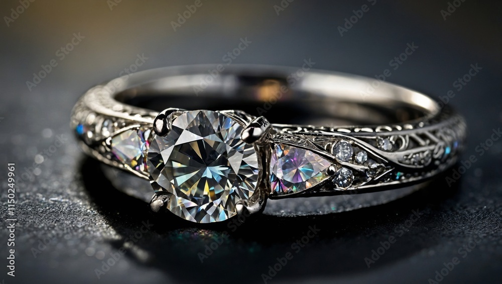 Timeless Elegance: Macro of a Diamond Ring Timeless Elegance: Macro of a Diamond Ring