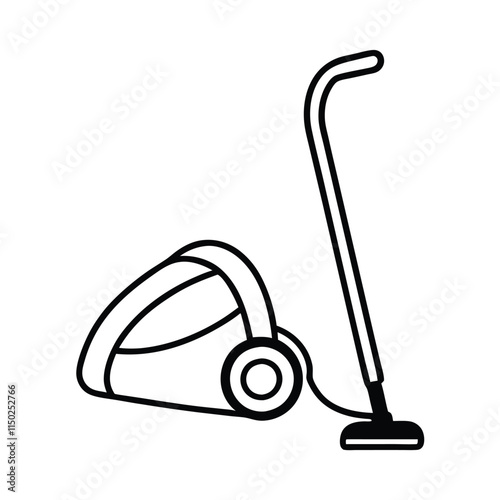 a line drawing of a vacuum cleaner