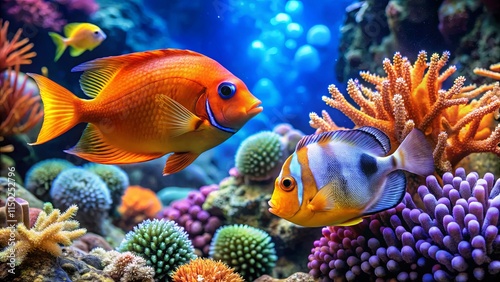 Colorful Coral Reef with Vibrant Tropical Fish
