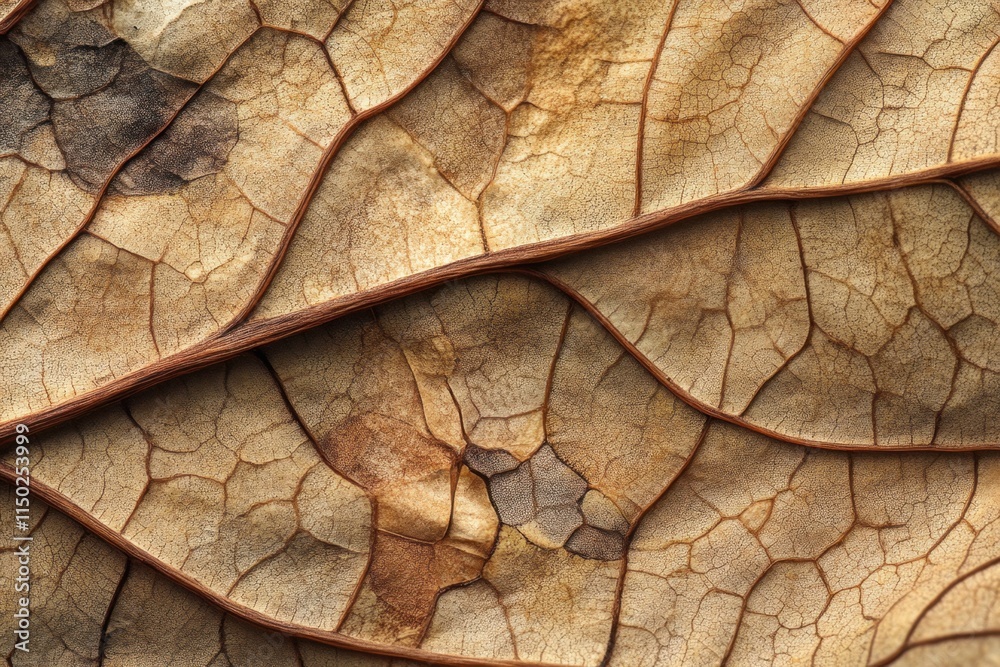 Fototapeta premium Dried Leaf Texture Detailed Close Up Macro