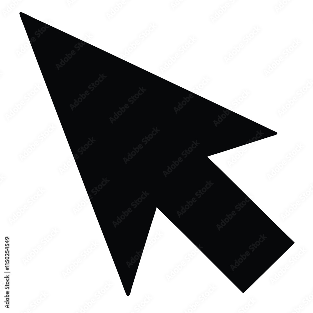 Mouse pointer silhouette on white background Mouse pointer silhouette on white background