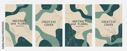 Modern abstract covers set, Modern colorful wave liquid flow poster. Cool composition, vector covers design.