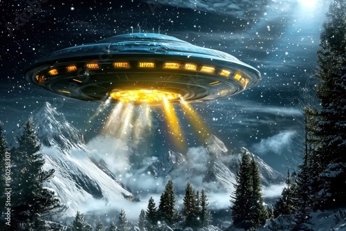 The intrigue of UFOs: unexplained objects in the atmosphere. photo