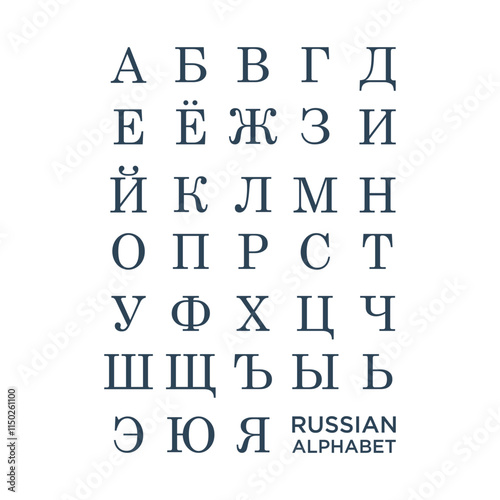 Russian Letter icons set Cyrillic Alphabet design vector template illustration.