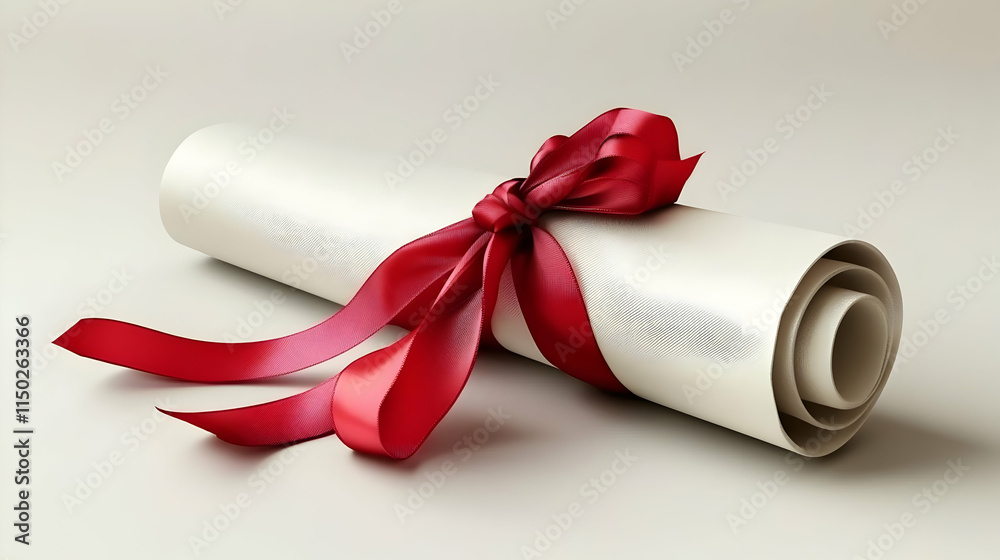 Elegant Diploma Scroll Vector Design with Ribbon for Academic Credentials and Infographics Showcase Elegant Diploma Scroll Vector Design with Ribbon for Academic Credentials and Infographics Showcase