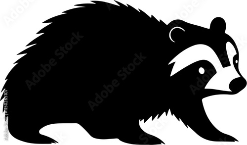 badger black silhouette vector logo