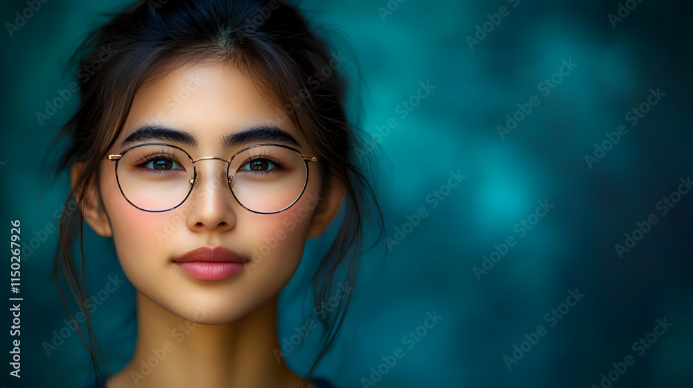 Close Up Portrait Business Analyst Real Time Analytics Digital Transformation Copy Space Close Up Portrait Business Analyst Real Time Analytics Digital Transformation Copy Space