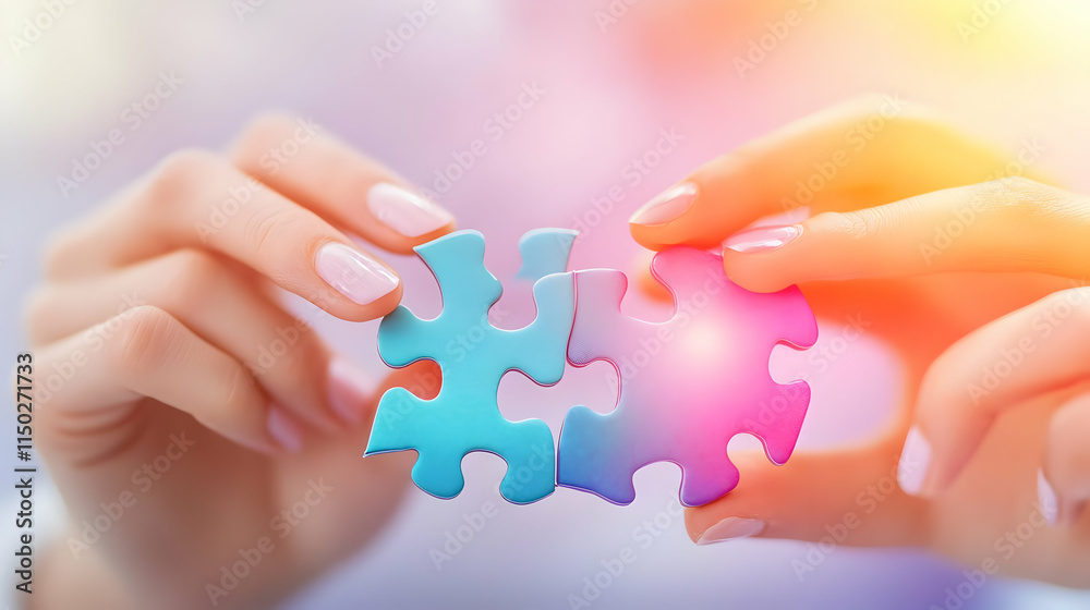 Reality macro of hands fitting puzzle pieces together with natural lighting emphasizing unity and teamwork copy space on right. concept as Reality macro of hands fitting puzzle pieces together with na Reality macro of hands fitting puzzle pieces together with natural lighting emphasizing unity and teamwork copy space on right. concept as Reality macro of hands fitting puzzle pieces together with na