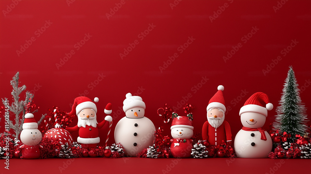 Christmas Red Background Wallpaper with Festive Decorations and Holiday Seasonal Vibes Christmas Red Background Wallpaper with Festive Decorations and Holiday Seasonal Vibes