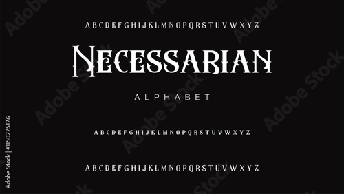 Craft vintage typeface design. Graphic display alphabet. Fantasy type letters. Latin characters, numbers. Vector illustration. Old badge, label, logo template.