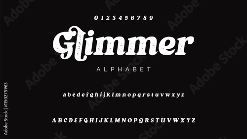Craft vintage typeface design. Graphic display alphabet. Fantasy type letters. Latin characters, numbers. Vector illustration. Old badge, label, logo template.