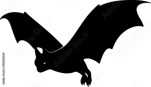 bat black silhouette vector logo