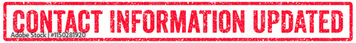 Contact Information Updated Stamp Transparent Seal, Red Grunge Contact Information Updated Word Rubber Stamp Seal
