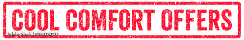 Cool Comfort Offers Stamp Transparent Seal, Red Grunge Cool Comfort Offers Word Rubber Stamp Seal