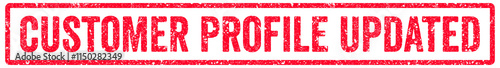 Customer Profile Updated Stamp Transparent Seal, Red Grunge Customer Profile Updated Word Rubber Stamp Seal
