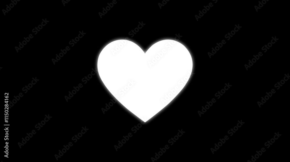 Heartbeat animation . Red heart beating on black background in 4k format. Beating heart sign. Concept of love. Health concept.