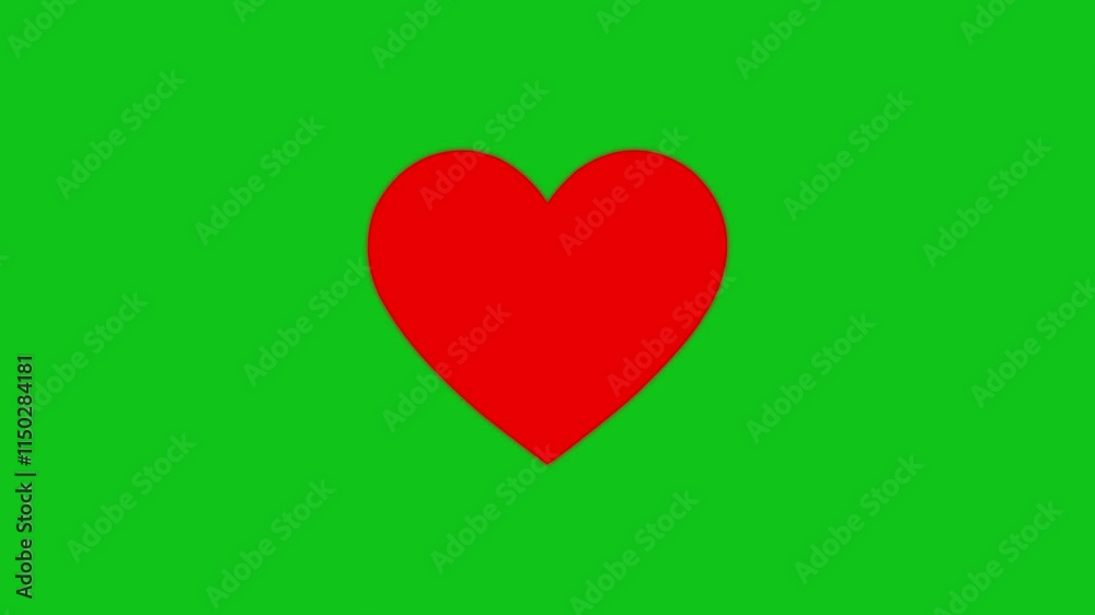 Heartbeat animation . Red heart beating on black background in 4k format. Beating heart sign. Concept of love. Health concept.
