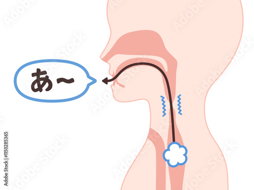 食道発声の仕組みのイラスト