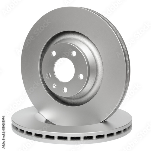 Car brake disc replacement part on transparent background png