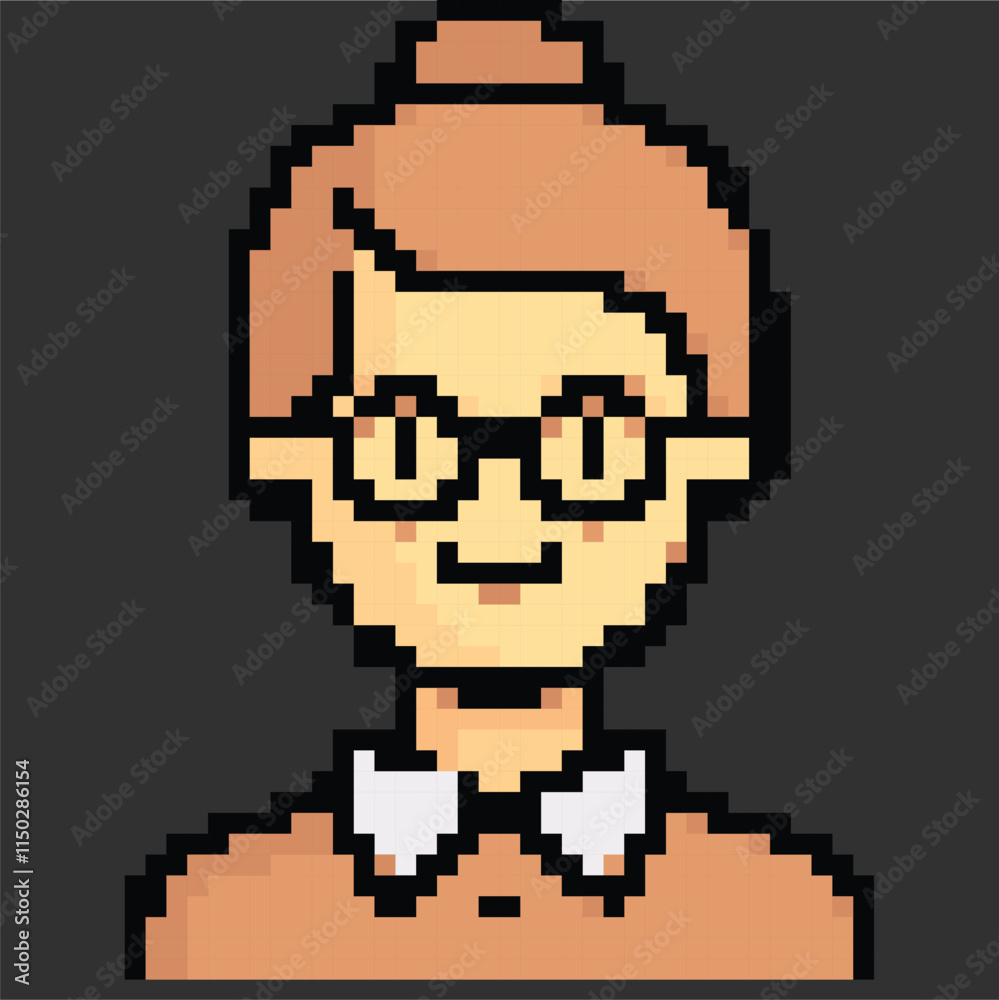 Obraz premium Pixel art avatar depicting daily work activities, perfect for digital projects or games.