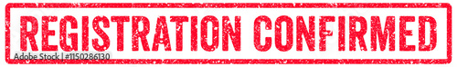 Registration Confirmed Stamp Transparent Seal, Red Grunge Registration Confirmed Word Rubber Stamp Seal