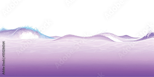 Purple Tides: Soft Watercolor Waves in Abstract Design: Soft, calming watercolor ocean waves in purple tones, perfect for ocean-inspired backgrounds, digital art, or abstract design graphics.