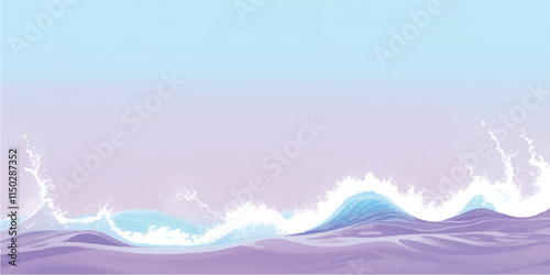 Purple Tides: Soft Watercolor Waves in Abstract Design: Soft, calming watercolor ocean waves in purple tones, perfect for ocean-inspired backgrounds, digital art, or abstract design graphics.