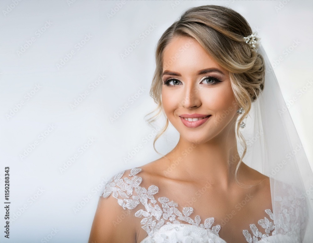 Generated image Beautiful bride portrait with copy space Generated image Beautiful bride portrait with copy space