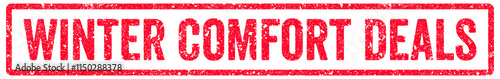 Winter Comfort Deals Stamp Transparent Seal, Red Grunge Winter Comfort Deals Word Rubber Stamp Seal