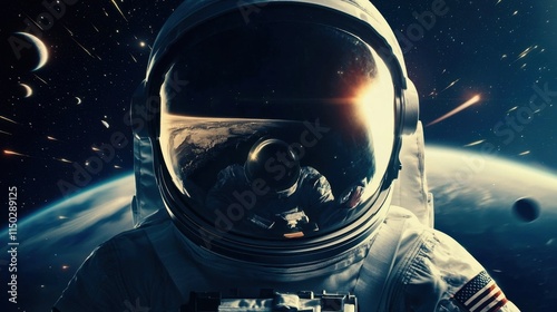 The solitude of deep space through the eyes of an astronaut. photo