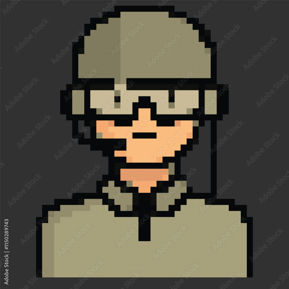 Obraz premium Pixel art avatar depicting daily work activities, perfect for digital projects or games.