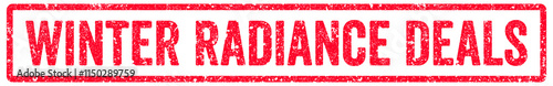 Winter Radiance Deals Stamp Transparent Seal, Red Grunge Winter Radiance Deals Word Rubber Stamp Seal