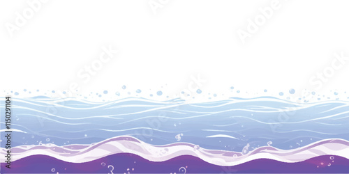 "Abstract Ocean Movement: Purple & White Watercolor Waves: Soft, flowing ocean waves in abstract purple and white watercolor tones, perfect for serene, ocean-themed background designs and digital art.