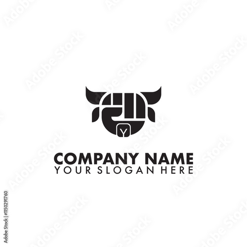 Fist and bull head logo template 
