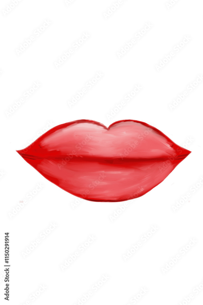 Red lips on transparent background Red lips on transparent background