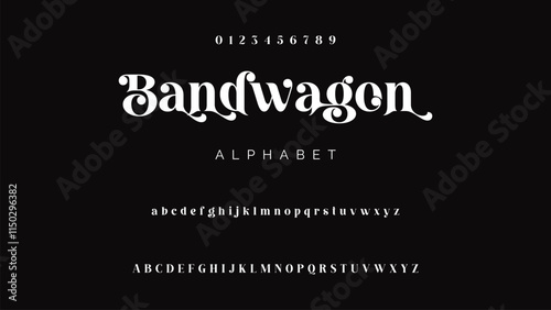 Craft vintage typeface design. Graphic display alphabet. Fantasy type letters. Latin characters, numbers. Vector illustration. Old badge, label, logo template.
