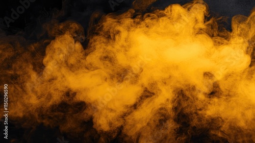 yellow smoke texture on black background