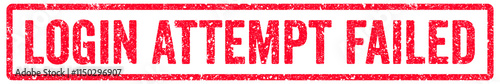 Login Attempt Failed Stamp Transparent Seal, Red Grunge Login Attempt Failed Word Rubber Stamp Seal