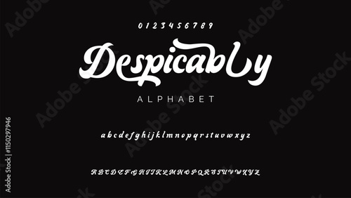 Craft vintage typeface design. Graphic display alphabet. Fantasy type letters. Latin characters, numbers. Vector illustration. Old badge, label, logo template.